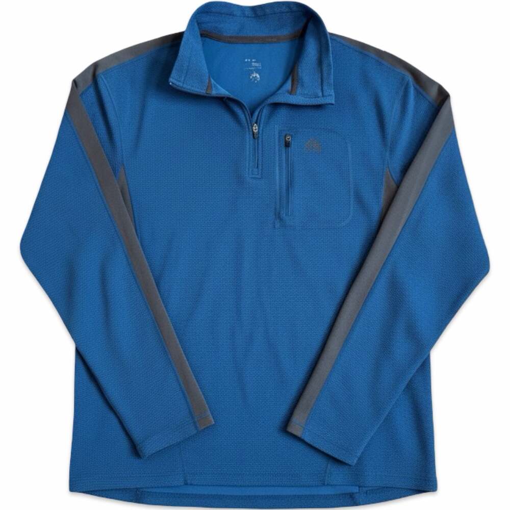 Nike ACG FIT-DRY Quarter Zip Pullover Men's M Blue Gray Waffle Knit Pocket